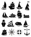 Ship icons set Royalty Free Stock Photo