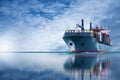Ship with international container import export Royalty Free Stock Photo