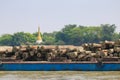 Ship on the Irrawaddy River Royalty Free Stock Photo