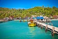 Ship while on Koh Rong island, Cambodia. Royalty Free Stock Photo