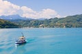 Ship. Lake Worthersee. Austria Royalty Free Stock Photo