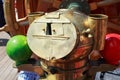 KALININGRAD, RUSSIA - JUNE 19, 2016: Magnetic compass on the barque Kruzenshtern prior Padua in the Kaliningrad Sea Port.