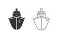 Ship line icon set vector. Cruise ship symbol icon