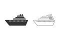 Ship line icon set vector. Cruise ship symbol icon