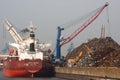Ship loads scrap metal
