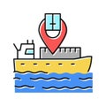 ship location color icon vector illustration