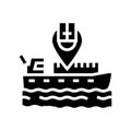 ship location glyph icon vector illustration