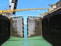 Ship lock opening at St. Lawrence river locks system
