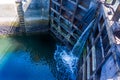 Ship locks fill water Ballard Seattle Royalty Free Stock Photo