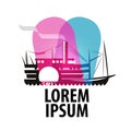 Ship logo design template. steamer or Cruise icon Royalty Free Stock Photo