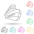 ship logo multi color style icon. Simple glyph, flat vector of ships icons for ui and ux, website or mobile application