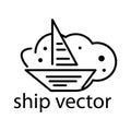 Ship logo stock logo template, flat design. vector of ships and clouds