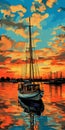 Sunset Boat Painting: Olson 30 In Salem Harbor With Cumulus Velum