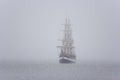 Ship in the mist Royalty Free Stock Photo