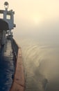 Ship in mist Royalty Free Stock Photo