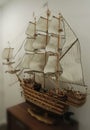 Ship. Model of ship. Sailing-vessel.