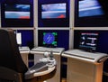 Ship modern control console screens radar