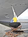 Ship moored in a harbor Royalty Free Stock Photo