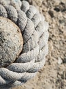 Ship mooring strong rope Royalty Free Stock Photo