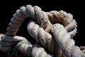 Ship mooring strong rope Royalty Free Stock Photo