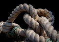 Ship mooring strong rope Royalty Free Stock Photo