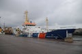 The ship named `Barend Biesheuvel` on a enforcement ship