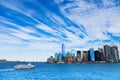 Ship and New York panorama