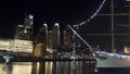 Ship by night in Buenos Aires. Dusk in Puerto Madero neighborghood or disctrict in Buenos Aires city, Argentina Royalty Free Stock Photo