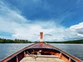 Ship Nose Front View Long tail boat at Island sea Thailand