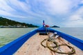 Ship Nose Front View Long tail boat at the sea