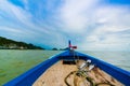 Ship Nose Front View Long tail boat at the sea