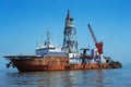 Ship for oil exploration, India Royalty Free Stock Photo