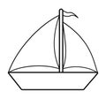 Ship outline icon. Coloring book page for children. Boat vector illustration isolated on white Royalty Free Stock Photo