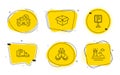 Car leasing, Truck parking and Opened box icons set. Ship, Parking and Lighthouse signs. Vector