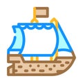 ship pirate color icon vector illustration Royalty Free Stock Photo