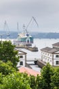 Ship in the port of Ferrol, Galicia, Spain