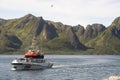 Ship in the port of Myre near Niksund