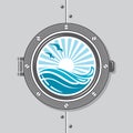 Ship porthole image Royalty Free Stock Photo