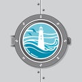 Ship porthole image Royalty Free Stock Photo