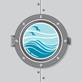 Ship porthole image Royalty Free Stock Photo