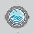 Ship porthole image Royalty Free Stock Photo