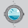 Ship porthole image Royalty Free Stock Photo