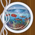 Ship porthole tropical underwater