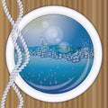 Ship porthole underwater background