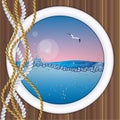 Ship porthole with underwater view Royalty Free Stock Photo