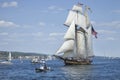 The ship Pride of Baltimore II enters Duluth harbor during the t