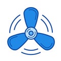 Ship propeller line icon.