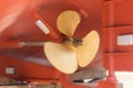 Ship propeller in the dry dock Royalty Free Stock Photo