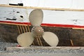 Ship propeller on shore Royalty Free Stock Photo