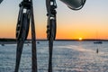 Ship pulley in backlight Royalty Free Stock Photo